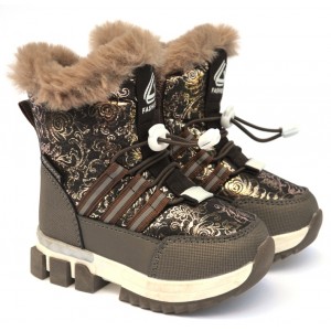 Термочеревики Tom M 7707k Brown, зимові дитячі чоботи на дівчинку