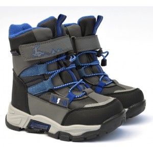 Термоботинки Tom M 9375b Grey, зимние детские сапоги на мальчика