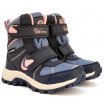 Термоботинки B&G EVS21-12/0312 синий-розовый, сапоги на мембране