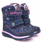 Термоботинки B&G HL209-814 розово-синий, сапоги на мембране