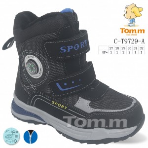 Термоботинки Tom M 9729A Black, зимние детские сапоги