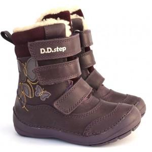 Черевики зимові шкіряні D.D.Step W023-117M Violet, зимові чоботи на дівчинку