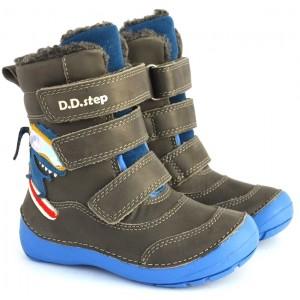 Черевики зимові шкіряні D.D.Step W023-406M Dark Grey, зимові чоботи на хлопчика