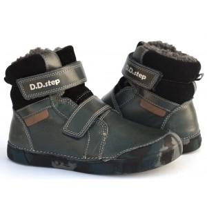 Черевики зимові шкіряні D.D.Step W068-363L Royal Blue, зимові чоботи на хлопчика