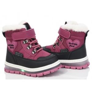 Термоботинки Tom M 11328E Black-Purple, зимние детские сапоги