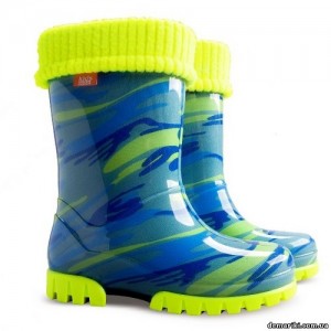 Резиновые сапоги DEMAR TWISTER LUX FLUO 0034D (Желто-голубая мозаика)