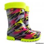 Резиновые сапоги DEMAR TWISTER LUX FLUO 0034E (Черно-розовая мозаика)
