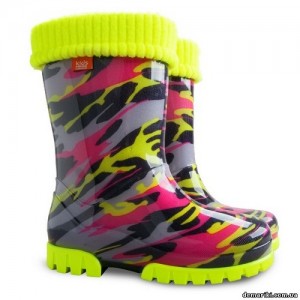 Резиновые сапоги DEMAR TWISTER LUX FLUO 0034E (Черно-розовая мозаика)
