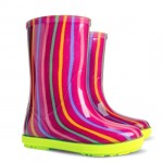 Резиновые сапоги DEMAR HAWAI PRINT 0046AG (Розовые полоски) - без утеплителя