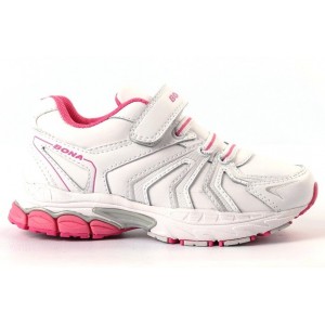 Кроссовки BONA 92892A бело-розовые
