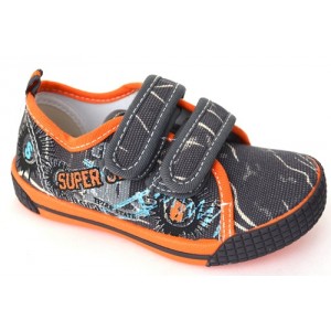Мокасины SUPER GEAR A9806 dk.grey-orange